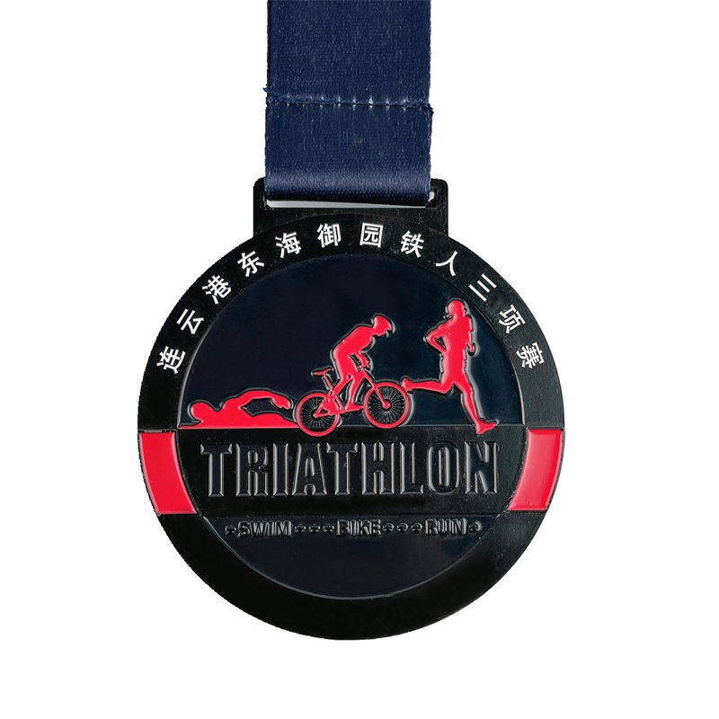 Medallas de triatlón de medallas de esmalte de metal y esmalte de metal personalizado 3D 3D