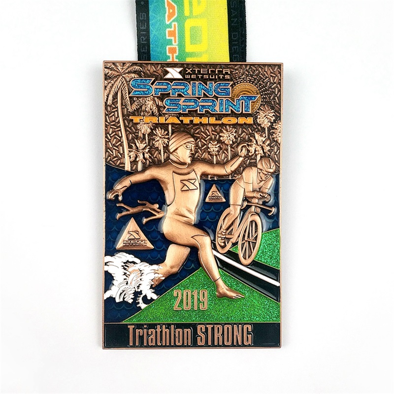 Medalla de medallas de maratón de China Sport Running Medalla 3D Triatlón 3D Medalla