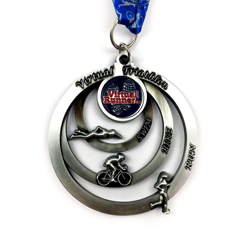 Medallas de premio Medallas antiguas personalizadas Medalla de triatlón 3D