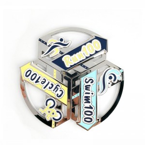 Medalla Campeona Medallas Antiguas personalizadas Diseño Rebin 3D Medalla de triatlón