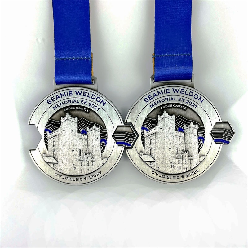 Medallas deportivas de diseño de manos Liga de campeones de medalla chapada en mano