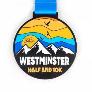 Gag Factory Medallas de premio al logotipo personalizado con cinta de oro en blanco Silver Bronze Honor Cycling Running Marathon Metal Sports Medalla