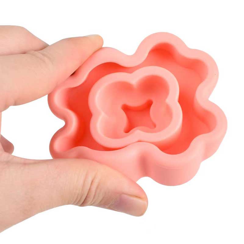 Niños Flor colorida Silicona Sensorial Construcción Educación Juguetes Silicona Apilamiento Montessori Toys