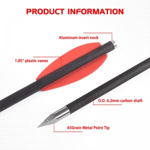 Elongarrow 119612-05 16 cm Ballas cruzadas de ballesta Pernos de flecha de carbono con 2 piezas de veleta roja