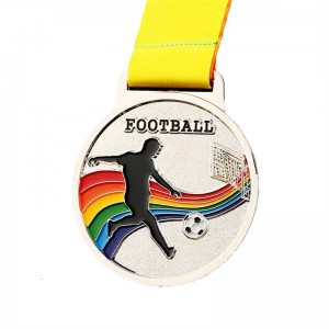 Medallas de fútbol de fútbol personalizado 3D Carrera de fútbol Running Metal Marathon Medalla deportiva con cinta