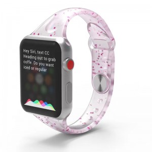 Banda de reloj de reloj de silicona de pulsera de silicona con brillo