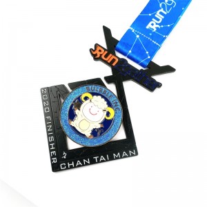 Fábrica Al por mayor de aleación de zinc recuerdo de recuerdo de animalesnegros Medalla de metal