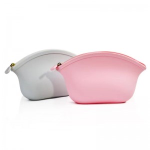 Fiesta de viaje de compras cremallera portátil color caramelo damas silicona bolsita de bolsas cosméticas