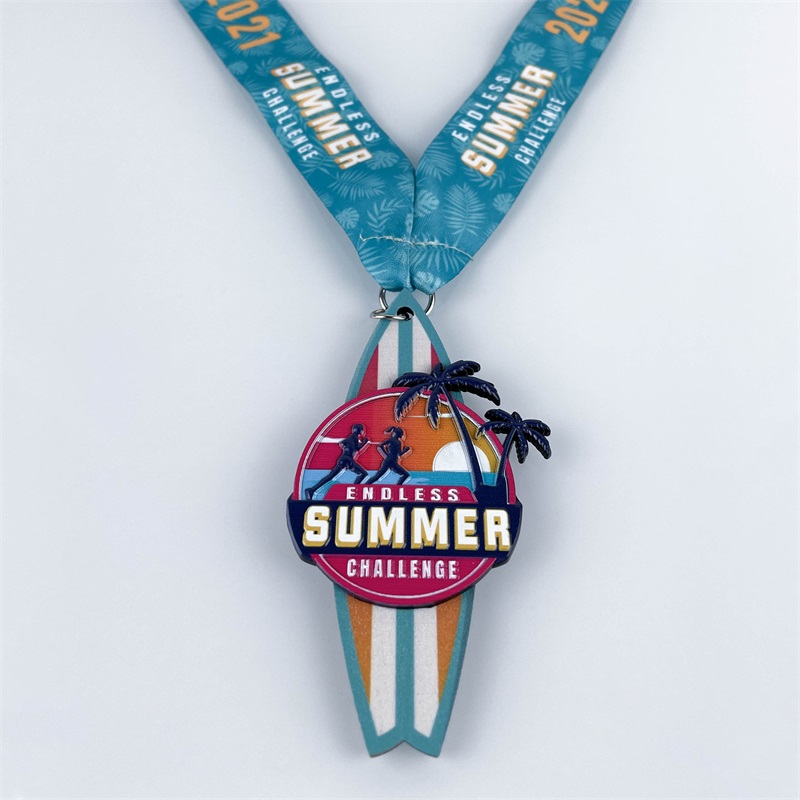 Medallas deportivas personalizadas Medalla de la carrera de la medalla acrílica Medallas de calabaza Medallas con cinta sublimada