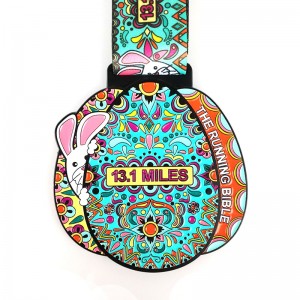 Medallas personalizadas para carreras Medallón de metal Medallas personalizadas de Santa Running