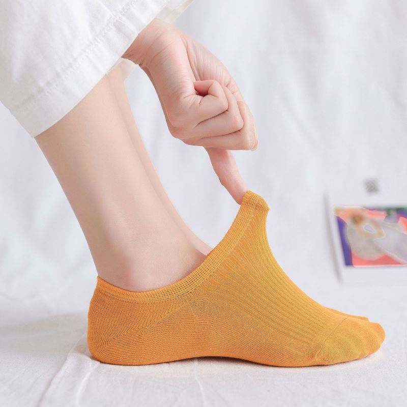 Calcetín invisible para mujer al por mayor algodón calcetines transpirables