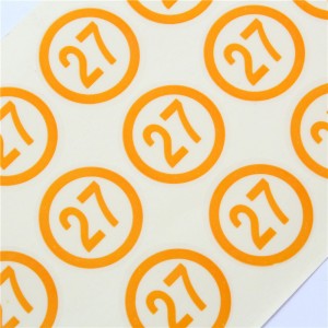 Pegatina de alta calidad connúmero, etiqueta de diseño personalizable, etiqueta portátil y flexible