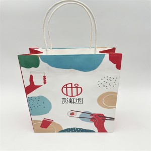 Bolso de papel impreso en color, bolsa de papel simple y de moda