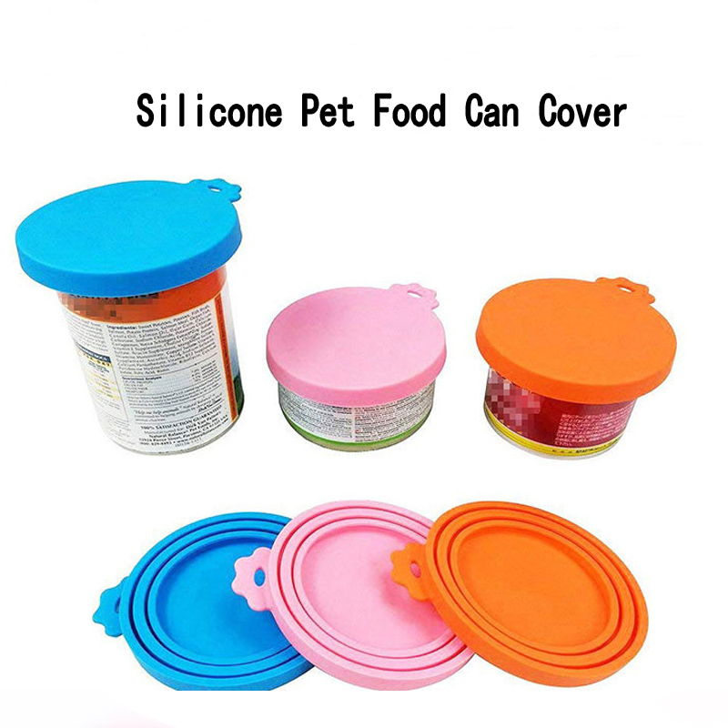 Tapa de jarras de alimentos de silicona, tapas de jarra de silicona sin BPA universales para comida para perros y gatos, cubierta de conservación de alimentos para mascotas, una tapa de frasco se adapta a la mayoría de los alimentos de tamaño y gato de tamaño estándar.