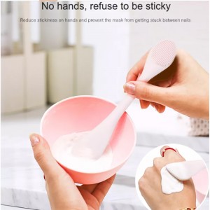 Silicone Mask aplicador de la máscara de la piel Cepillo para la piel de la piel Capacidad de limpieza facial Dual Spatula Spatula Spoon para maquillaje, base, crema, loción, humectante, gel, exfoliante, máscara de arcilla