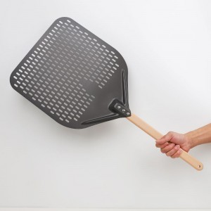 Anodizado desmontable de 12 pulgadas de 14 pulgadas de aluminio perforado Pizza Pizza Pizza Pizza Spatula Pizza Turner