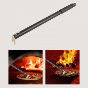 Pizza Fork de acero inoxidable Pizza Flipper Turner 43cm/16.9 pulgadas Manejo de largo Pizza Spinning Spinning For Pizza Oven/Grill, fácil de girar para la cáscara para la pizza