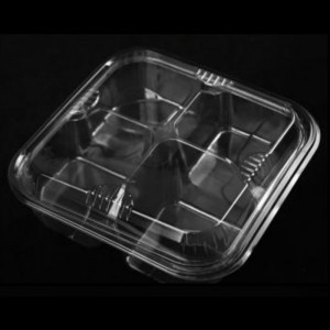 Cuatro-comartment Fresh-cut Fruits Box Lid 290*195*75 mm HJ-04L