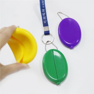 Bolsa de monedas de monedas de moneda ovalada de silicona, bolsa de hombres \\\\ \'s/women con cadena, bolsa de silicona de grado alimenticio, ecológico e impermeable