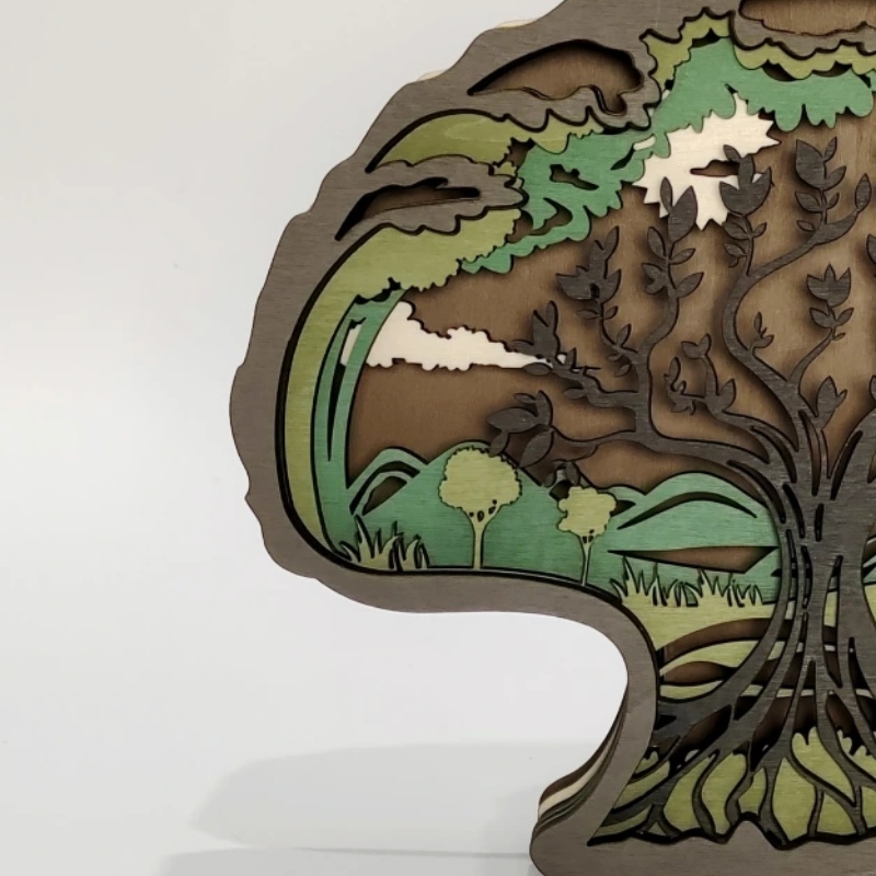 Adornos de madera 3D para árboles