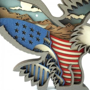 Decoración de artesanías de madera 3D Eagle