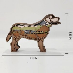 3D Labrador Animal Wooden Craft Decoración