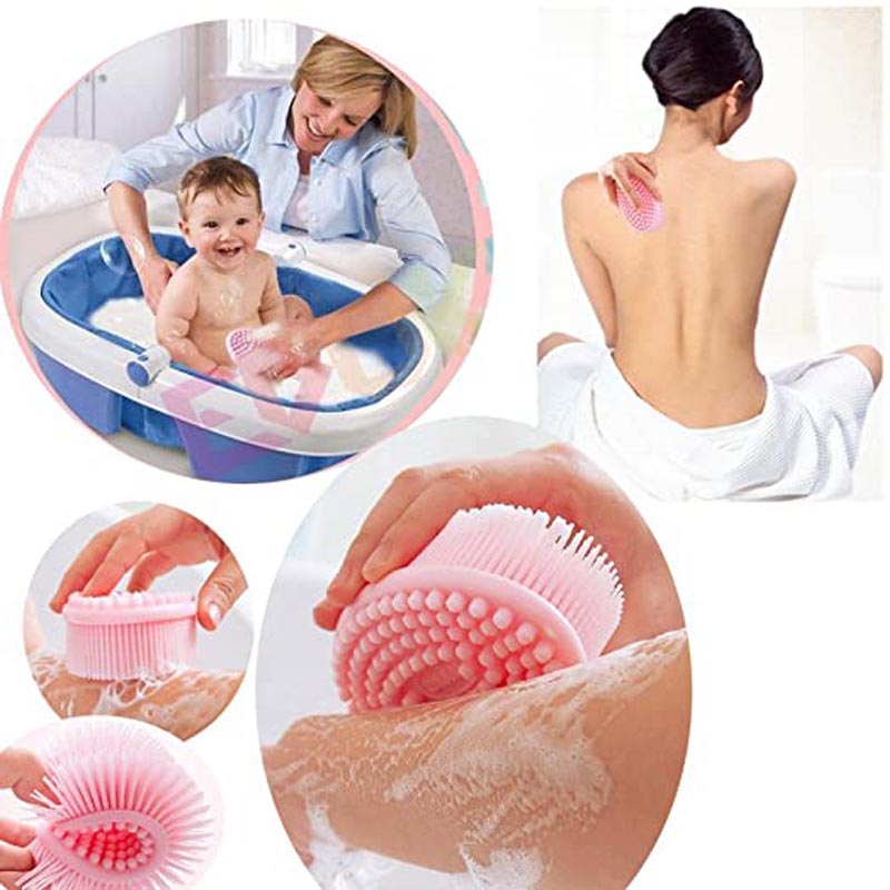 Silicona Cuerpo Scrubber Loofah Exfoliante Cepillo de baño corporal Cepillo de mueca paraniños sensibles Mujeres Hombres todo piel