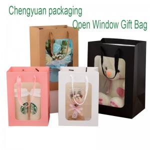 Bolsa de papel de regalo de ventana abierta