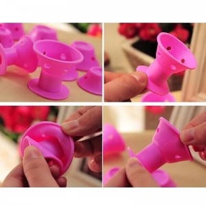 Sin rizadores de calentamiento de calor, rizadores de silicona herramientas de rizado, sin calefacción, sin daños en el cabello, fácil de limpiar