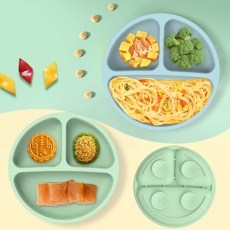 Copa de succión de Silicone Children \\ Silicone Silicone Compartimented Silicone Dinner
