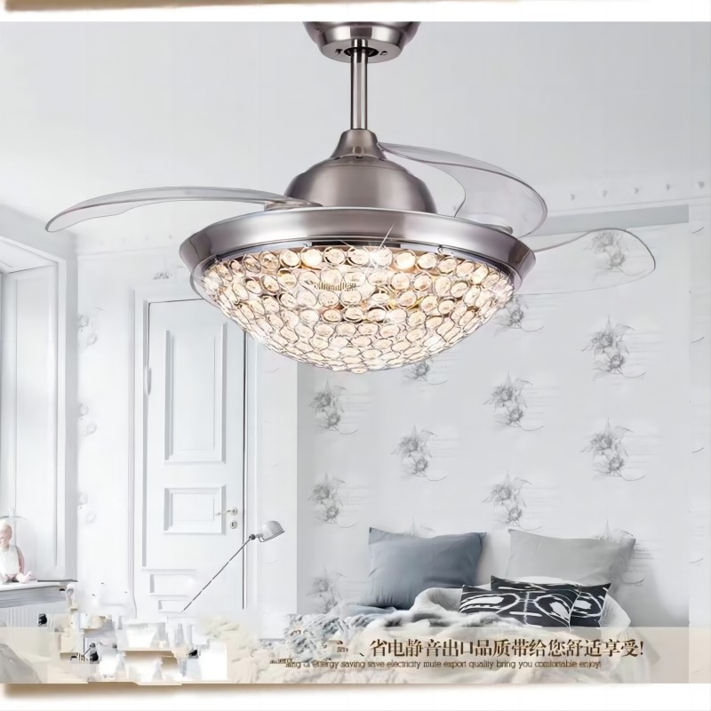 Ventilador de techo de lámpara K005 con luz con un color remoto de 42 pulgadas 3 de color con el ventilador de cristal de altavoces