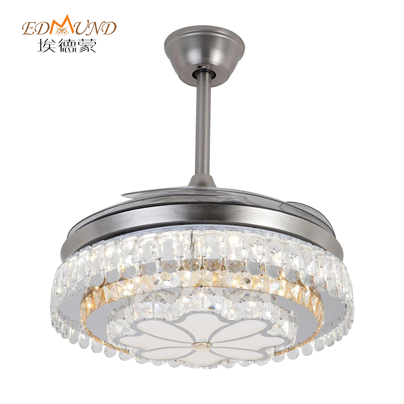 Ventilador de techo de lámpara K016 con luz con un color remoto de 42 pulgadas 3 con lámpara de ventilador de cristal de altavoces