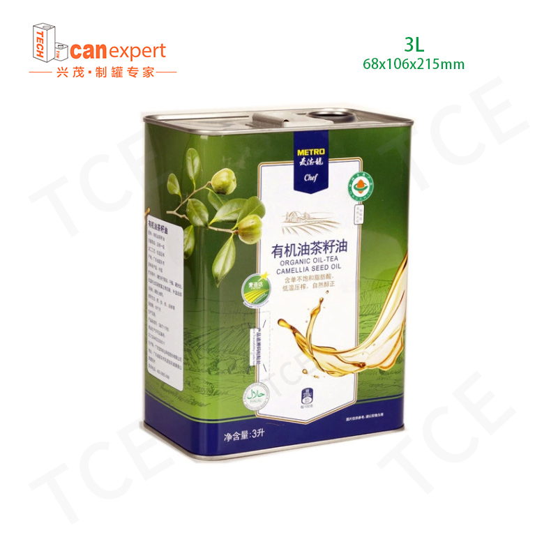 3L Grado alimentario rectangular extra de aceite de oliva virgen lata de 2 litros/itre rectángulo de cocción de aceite de cocción lata lata