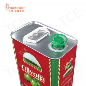 3L Grado alimentario rectangular extra de aceite de oliva virgen lata de 2 litros/itre rectángulo de cocción de aceite de cocción lata lata