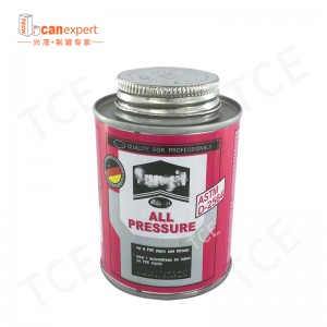 TCE-Hot Selling Redd Roned Chemical Glue Tin Can 0.25 mm Cubo de pintura de metal