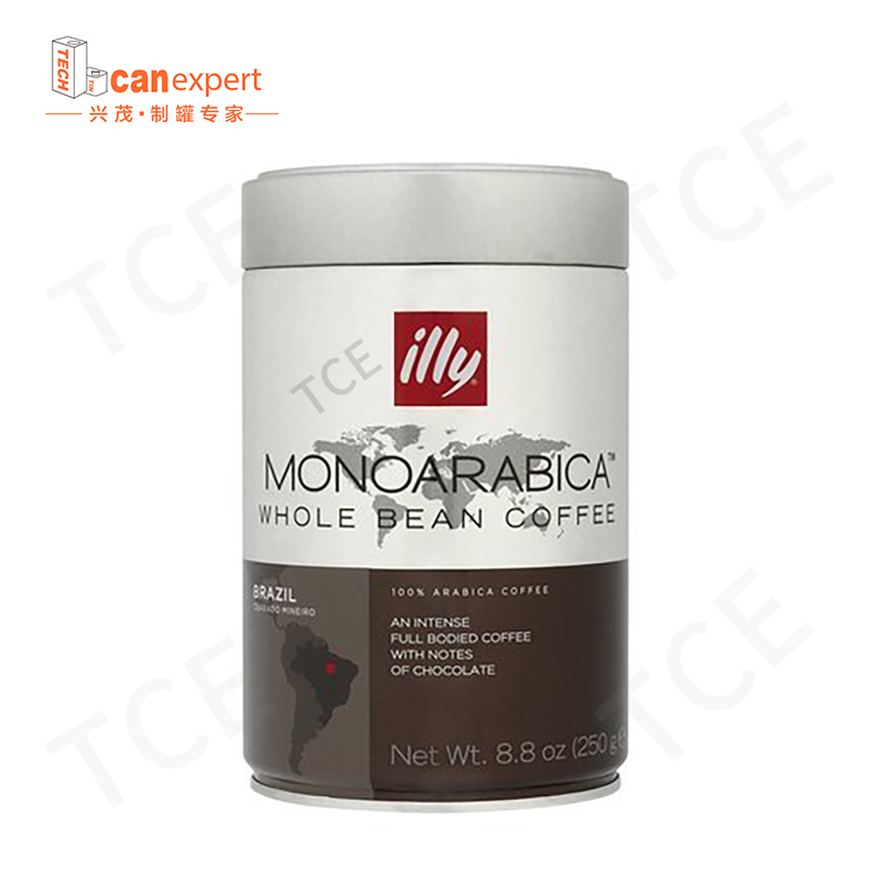Capacitación de contenedores de hojalatero de fábrica personalizada Embalaje de contenedor Cilíndrico Rectángulo de metal Caja de café Luxury Café Cans para café