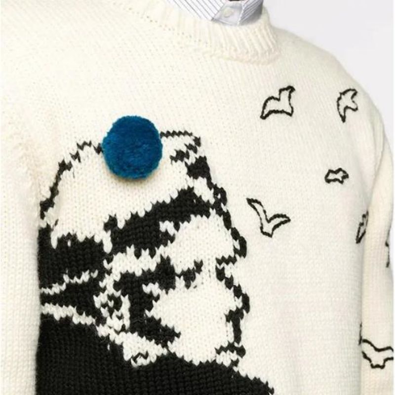 OEM Winter Jacquard Wool Sweater Hombres suéter de punto de punto