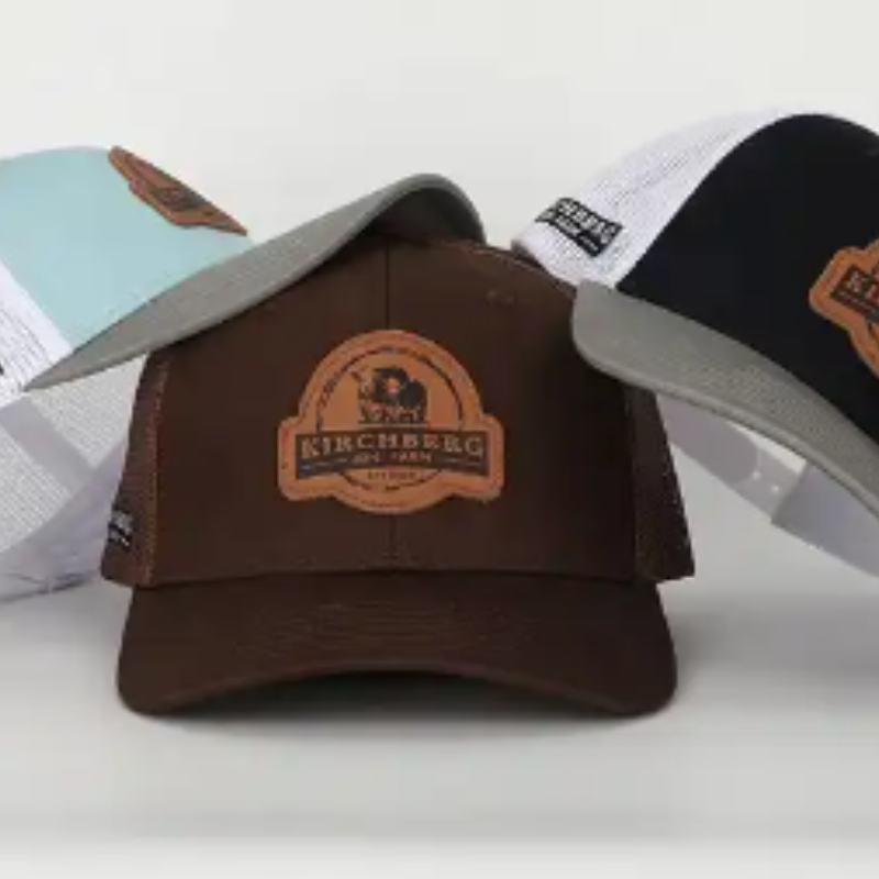 OEM Capas de gorras de malla de parche de cuero de alta calidad