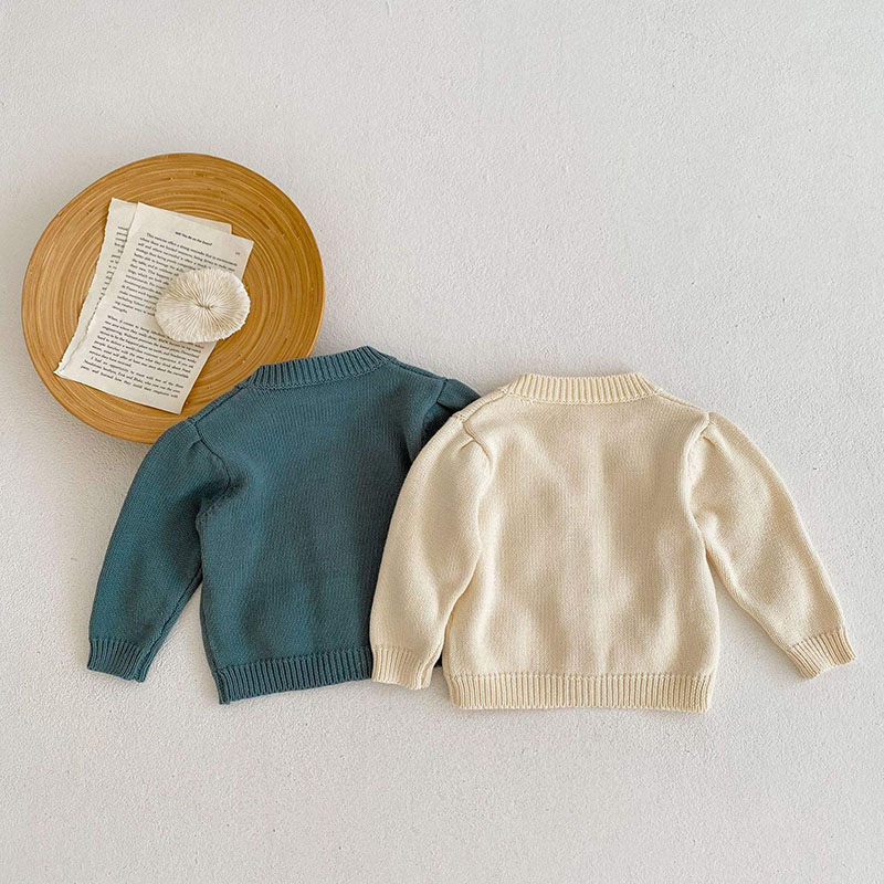 suéter de algodón puro de cárdigan de punto paraniños