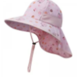 Cotton Beach de algodón de estampado personalizado Sol Sol Kids Summer Shield Sombreros con cuerda