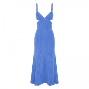 OEM Summer Holiday Fiest Sexy Cutor Cuttout Cross Cross Sweaters Casual personalizado Color sólido Mini Vestidos Mujeres Mujeres