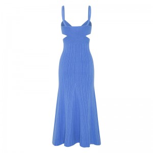 OEM Summer Holiday Fiest Sexy Cutor Cuttout Cross Cross Sweaters Casual personalizado Color sólido Mini Vestidos Mujeres Mujeres