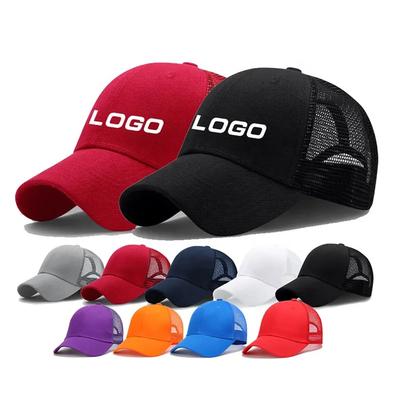 Logotipo OEM personalizable Capilla de béisbol Capas de béisbol Gorra unisex de malla para hombres Mujeres