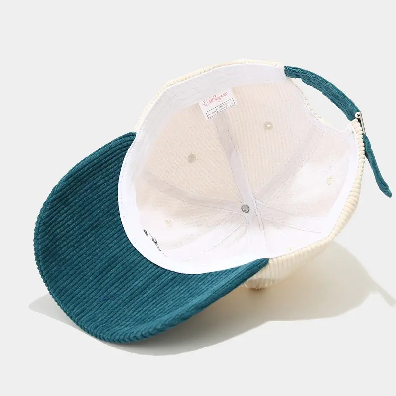Diseño personalizado al por mayor Bordado Logotipo Cordurowad Dad Hat Vintage 6 Panel Baseball Gat Fashion Baseball Hats Baseball