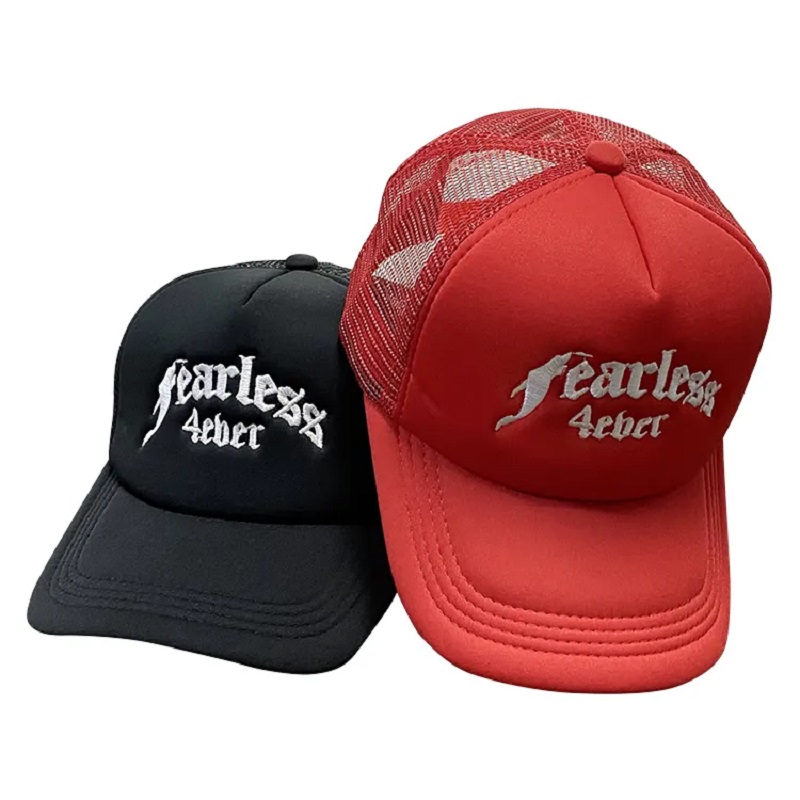 Diseño personalizado clásico al por mayor de alta calidad su propio logotipo de bordado 3D 5 panel gorras malla camionero gorras para hombres