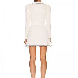 2023 Fabricante de ropa de punto Diseño de invierno de otoño de Otoño Vestido de suéter de lujo de manga larga de manga larga