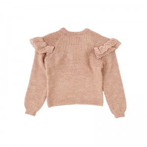 Cuello redondo de invierno másnuevo con suéter deniñas de algodón de punto de punto