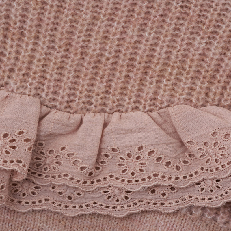 Cuello redondo de invierno másnuevo con suéter deniñas de algodón de punto de punto
