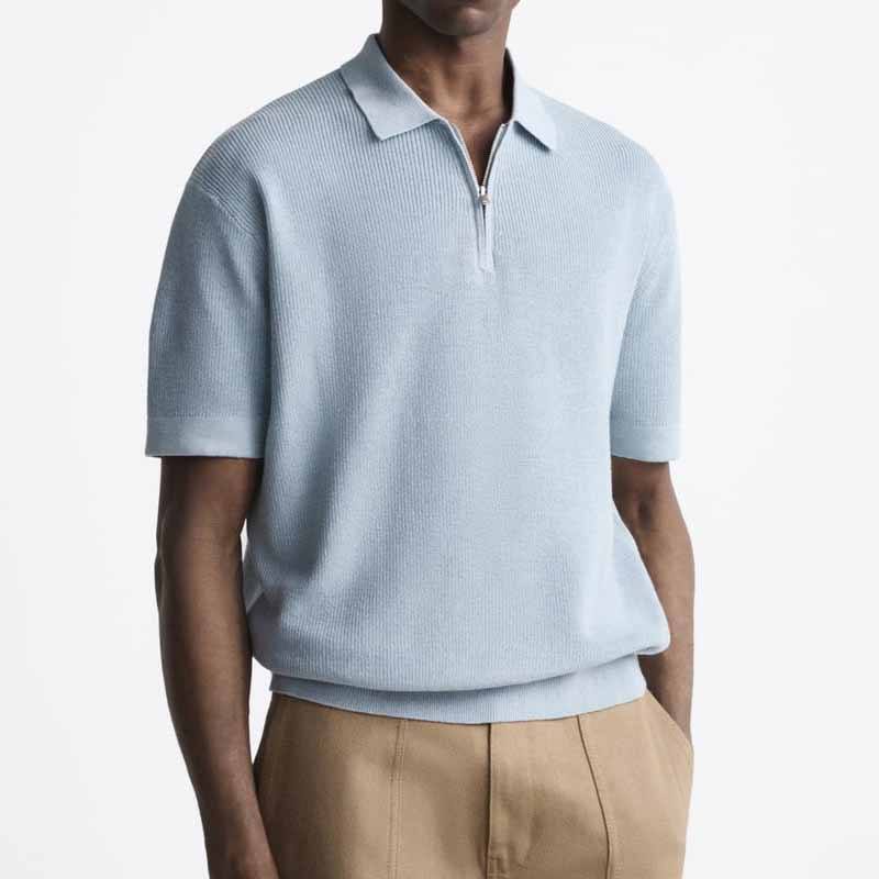 Men Knitwear Coast Camisa de alta calidad 100% de collar de punto de punto de algodón diseñador