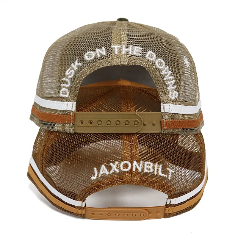 Venta caliente Personalizar 5 paneles de algodón de algodón de algodón de algodón de algodón de algodón de cuero personalizado con 2 sombreros de camionero de rayas laterales